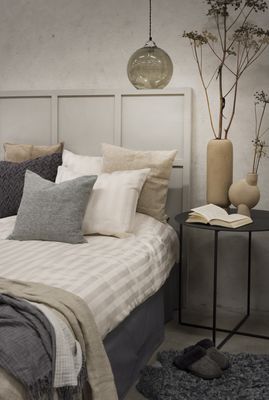 Borganäs Satin påslakanset Sand 150x210 cm 2 delar