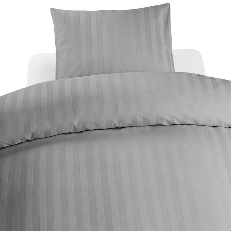 Borganäs Satin påslakanset ljusgrå 150x210 cm 2 delar