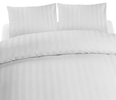 Borganäs Satin Påslakanset Vit 220x210 cm 3 delar