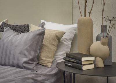 Borganäs Satin Hotell Satin Ljusgrå Bäddset Dubbeltäcke 220x210 cm