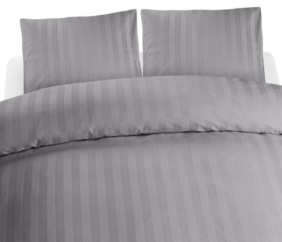 Borganäs Satin Hotell Satin Ljusgrå Bäddset Dubbeltäcke 220x210 cm