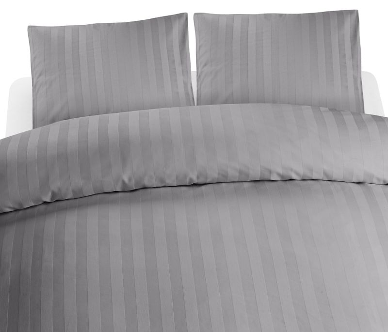 Borganäs Satin Hotell Satin Ljusgrå Bäddset Dubbeltäcke 220x210 cm
