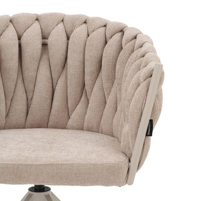 Homerebels Wave Chair Matstol Beige – Flätad rygg & 360° roterbar