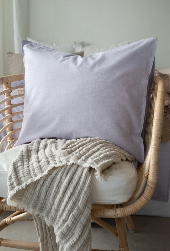 Borganäs Washed Bomull Påslakanset Lila 150x210 cm 2 delar