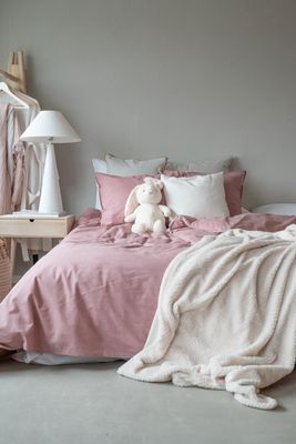 Borganäs Washed Påslakanset Ny Rosa 150x210 50x60