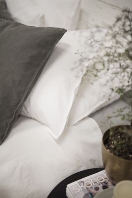 Borganäs Washed bomull påslakanset vit 220x210 cm 3 delar