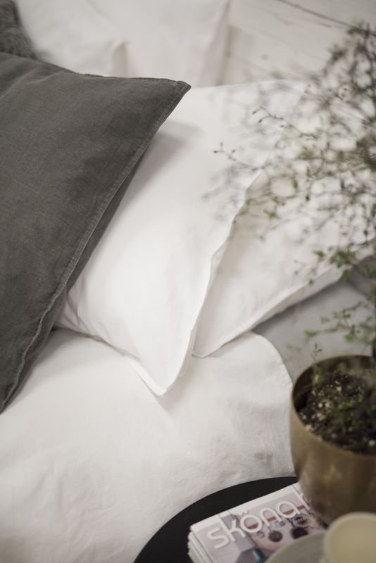 Borganäs Washed bomull påslakanset vit 220x210 cm 3 delar