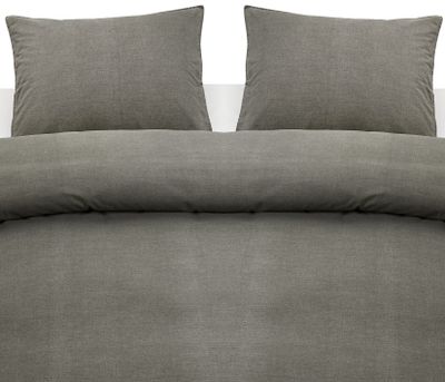 Borganäs Washed bomull påslakanset grå 220x210 cm 3 delar