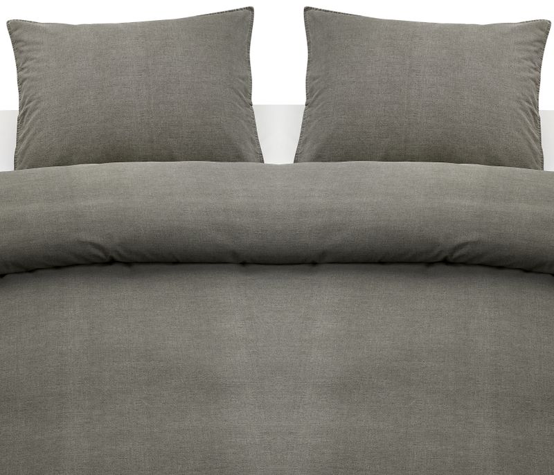 Borganäs Washed bomull påslakanset grå 220x210 cm 3 delar