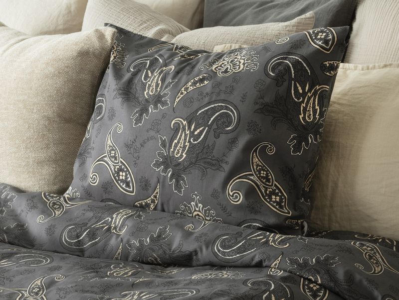 Borganäs Tilly bomull påslakanset svart 150x210 cm 2 delar