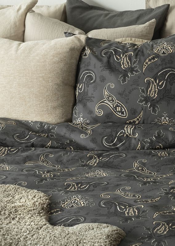 Borganäs Tilly bomull påslakanset svart 150x210 cm 2 delar