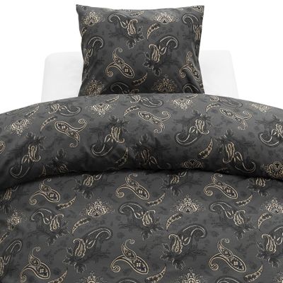 Borganäs Tilly bomull påslakanset svart 150x210 cm 2 delar