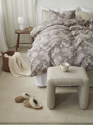 Borganäs Tilly bomull påslakanset sand 150x210 cm 2 delar