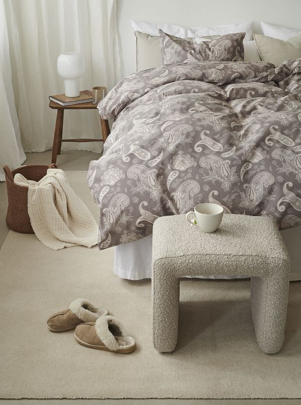 Borganäs Tilly bomull påslakanset sand 150x210 cm 2 delar