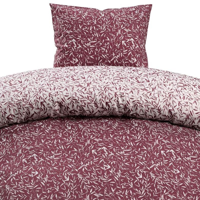 Borganäs Garden bomullspåslakanset vinröd 150x210 cm 2 delar