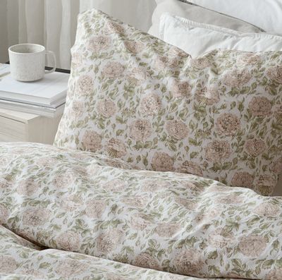 Borganäs Irma Mönstrat bomullspåslakanset rosa 150x210 cm 2 delar