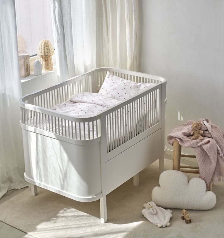 Borganäs Mönstrat Päron bomullspåslakanset för spjälsäng rosa 100x130 cm 2 delar