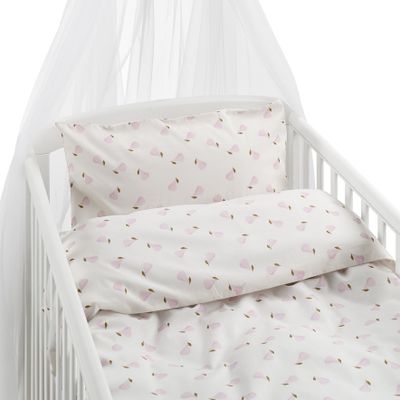 Borganäs Mönstrat Päron bomullspåslakanset för spjälsäng rosa 100x130 cm 2 delar