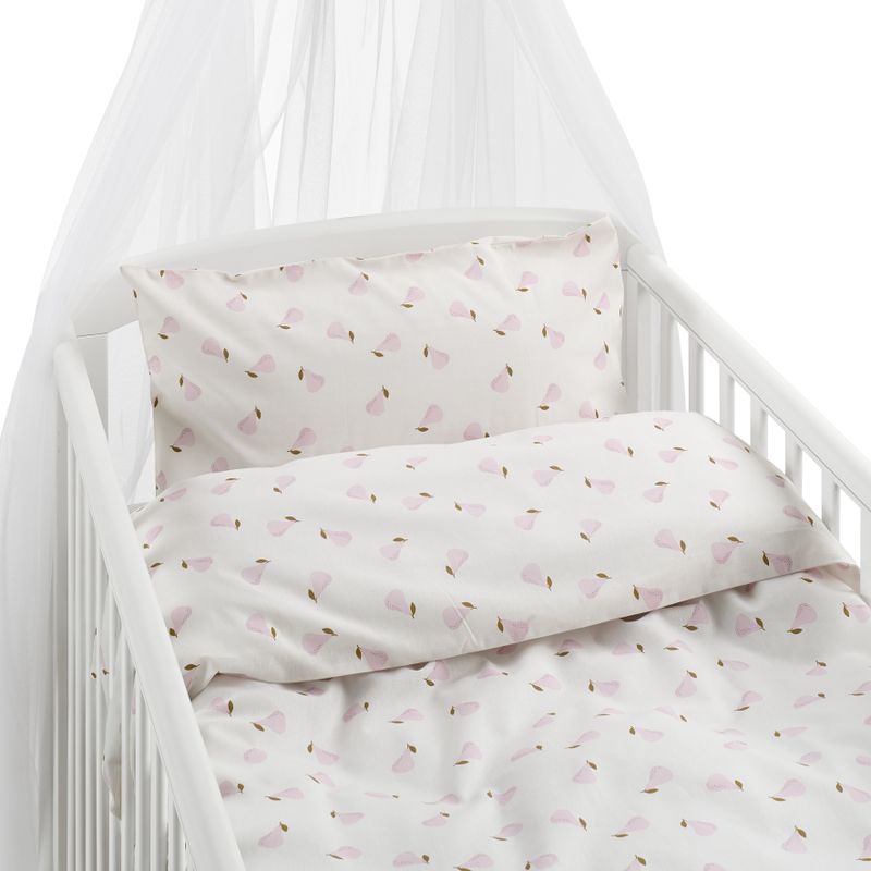 Borganäs Mönstrat Päron bomullspåslakanset för spjälsäng rosa 100x130 cm 2 delar