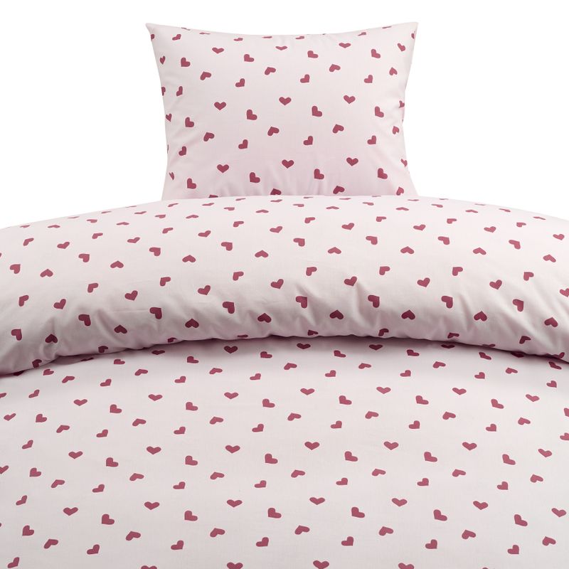 Borganäs Hjärtrud bomullspåslakanset rosa 150x210 cm 2 delar