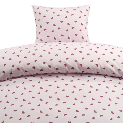 Borganäs Hjärtrud bomullspåslakanset rosa 150x210 cm 2 delar