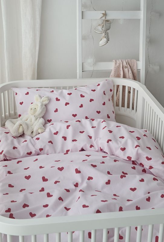 Borganäs Hjärtrud Påslakanset Rosa 100x130 38x55