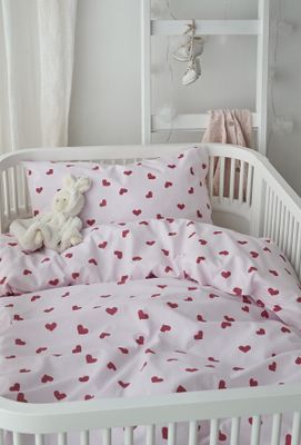 Borganäs Hjärtrud Påslakanset Rosa 100x130 38x55