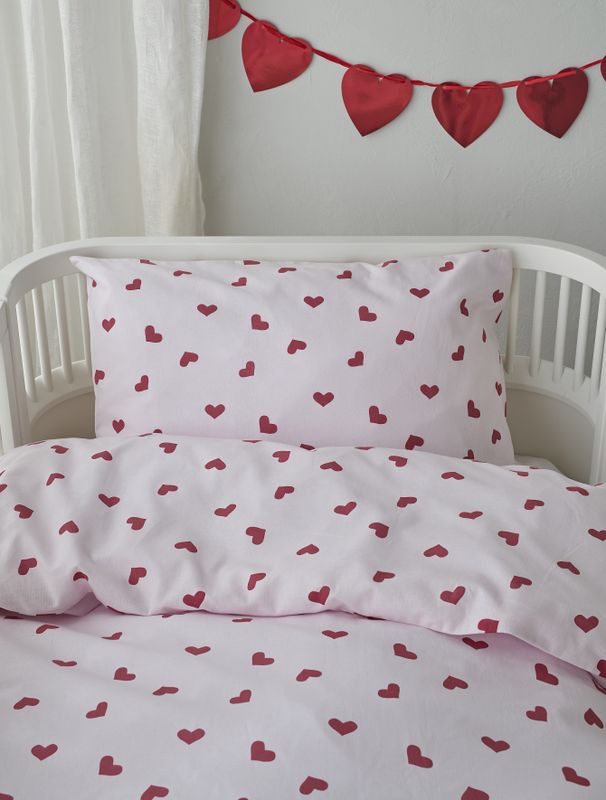 Borganäs Hjärtrud Påslakanset Rosa 100x130 38x55