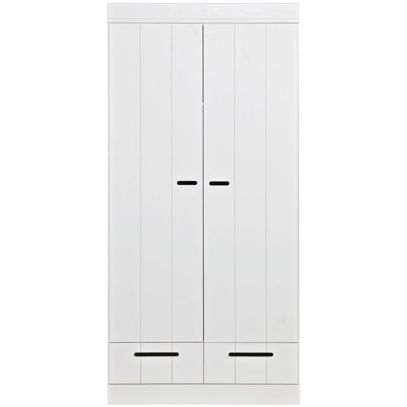 WOOOD CONNECT 2-dörrars Skåp med Lådor - STRIP DOORS Vit
