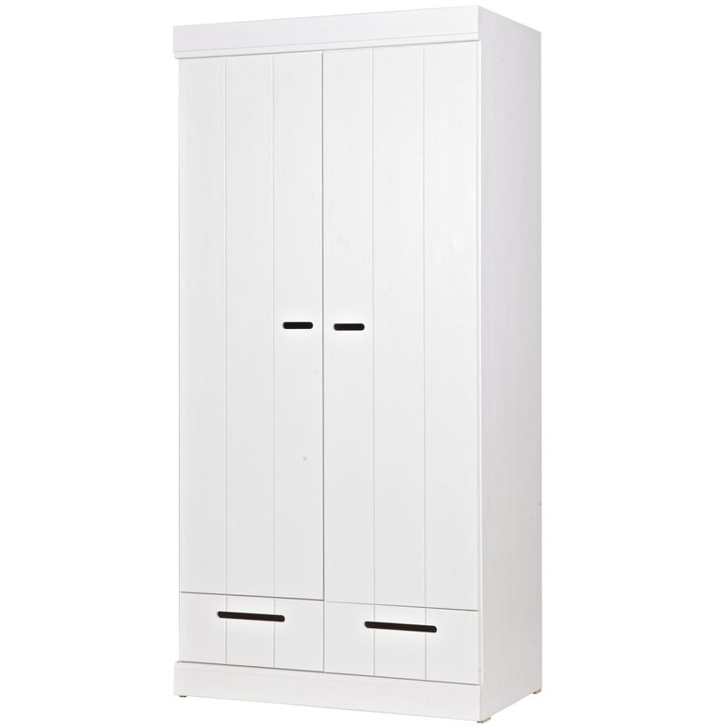 WOOOD CONNECT 2-dörrars Skåp med Lådor - STRIP DOORS Vit