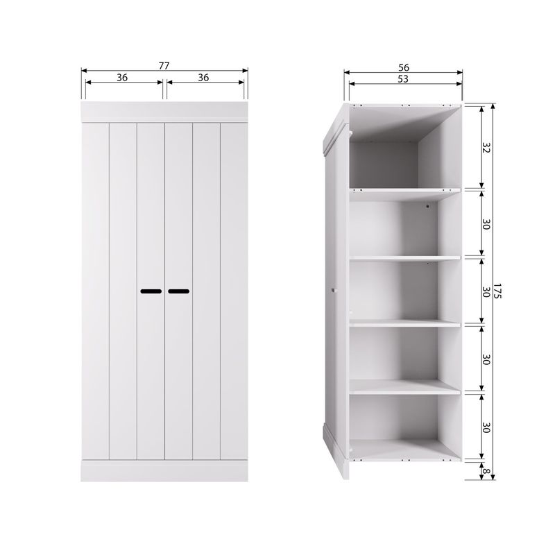 WOOOD CONNECT LÅG Skåp 2-dörrars Furu Vit