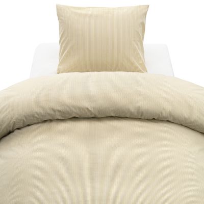 Borganäs Thelma Stripe bomullspåslakanset gul 150x210 cm 2 delar