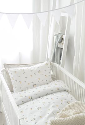 Borganäs Lemons Bomull Påslakanset Spjälsäng Gul 100x130 cm 2 delar