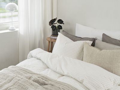 Borganäs Birger Flanell Påslakanset Vit 150x210 cm 2 delar