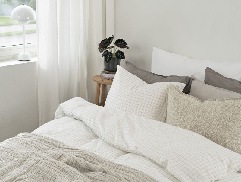 Borganäs Birger Flanell Påslakanset Vit 150x210 cm 2 delar
