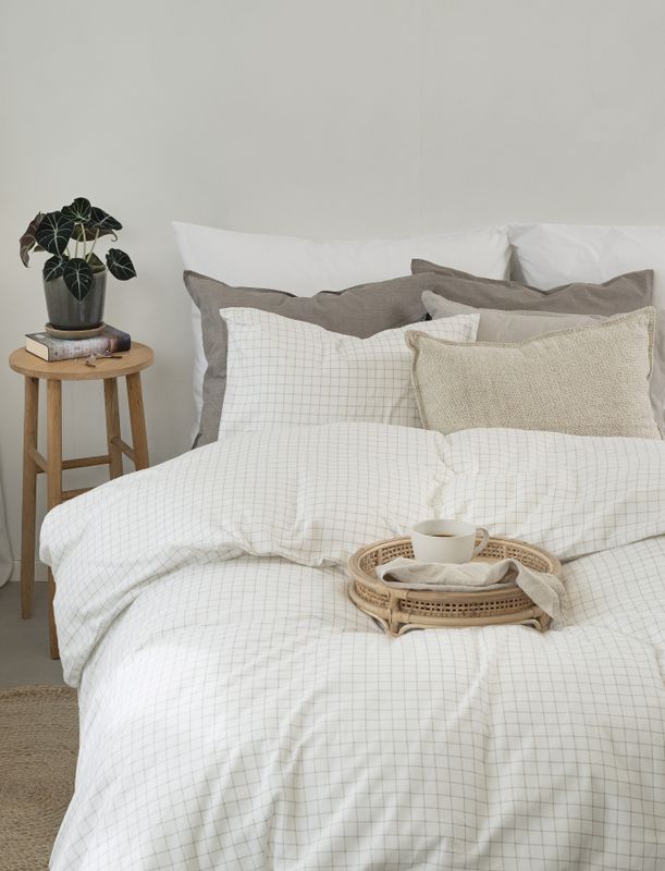Borganäs Birger Flanell Påslakanset Vit 150x210 cm 2 delar