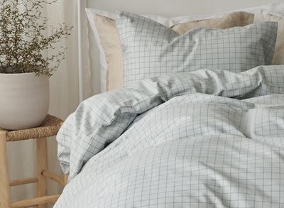 Borganäs Birger Flanell påslakanset grön 150x210 cm 2 delar