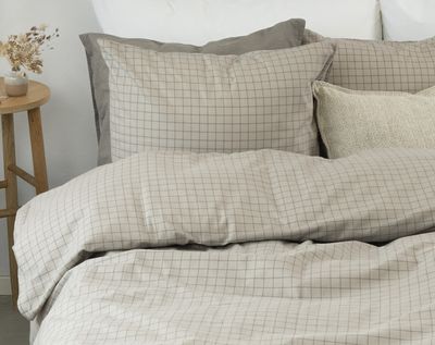 Borganäs Birger Flanell påslakanset Greige 150x210 cm 2 delar