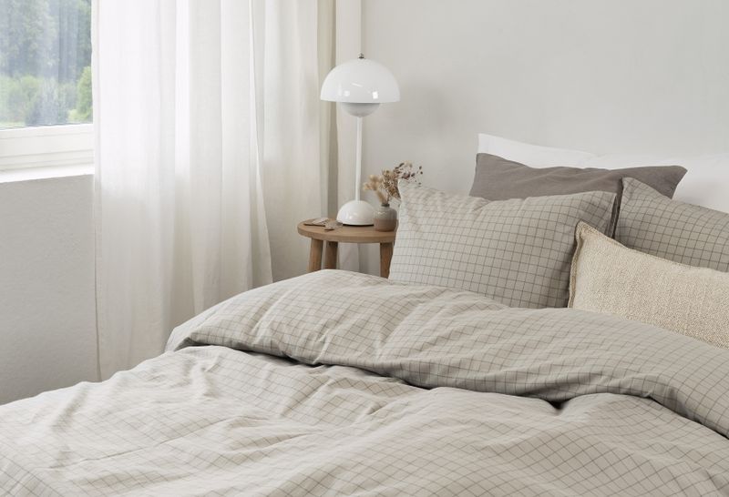 Borganäs Birger Flanell påslakanset Greige 150x210 cm 2 delar