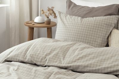 Borganäs Birger Flanell påslakanset Greige 150x210 cm 2 delar