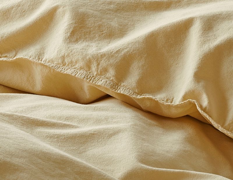 Borganäs Humble Bomull Påslakanset Gul 150x210 cm 2 delar