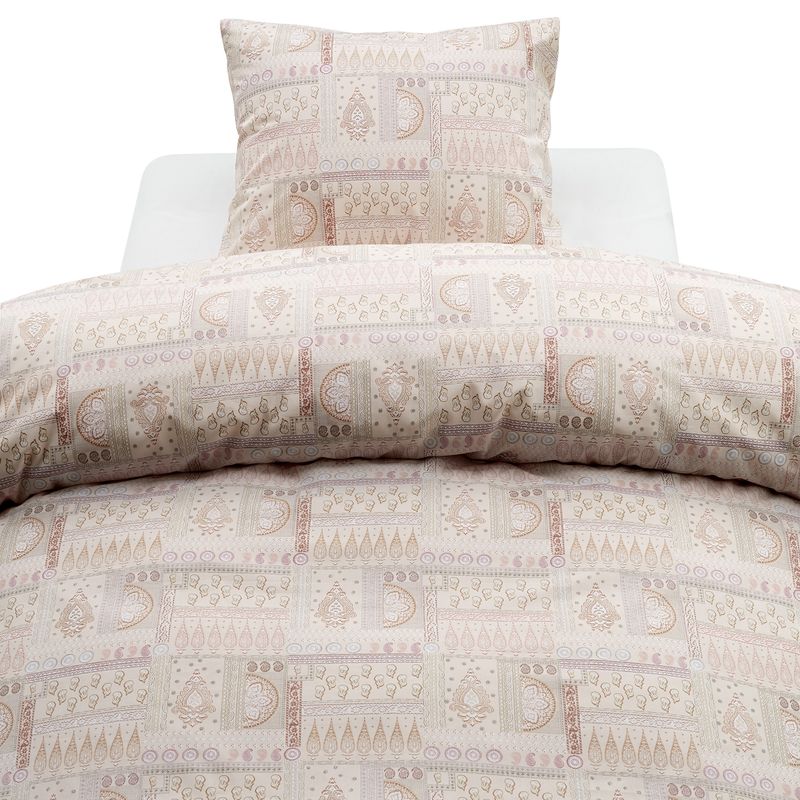 Borganäs Mönstrat Jasmine bomullspåslakanset aprikos 150x210 cm 2 delar