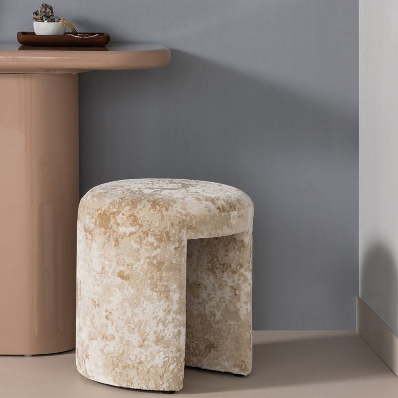WOOOD CHARLIE Klädd Pall Strukturerad Beige