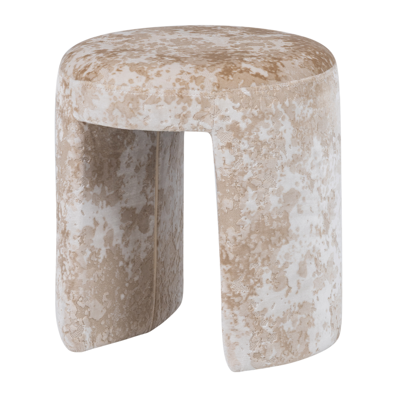 WOOOD CHARLIE Klädd Pall Strukturerad Beige