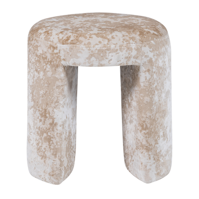 WOOOD CHARLIE Klädd Pall Strukturerad Beige