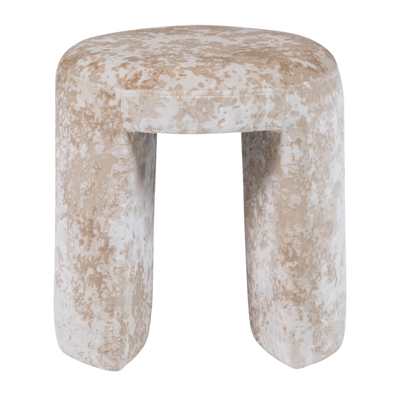 WOOOD CHARLIE Klädd Pall Strukturerad Beige