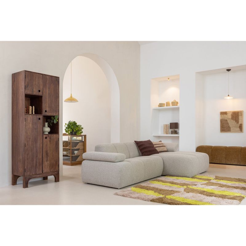 WOOOD MOJO Soffmodul 5-sits Arm Vänster Bouclé Beige melange