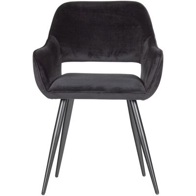 WOOOD JELLE Stol Sammet Svart - 2-pack