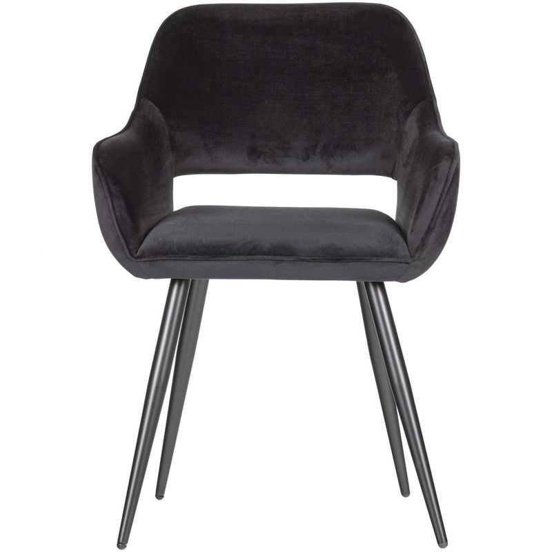 WOOOD JELLE Stol Sammet Svart - 2-pack