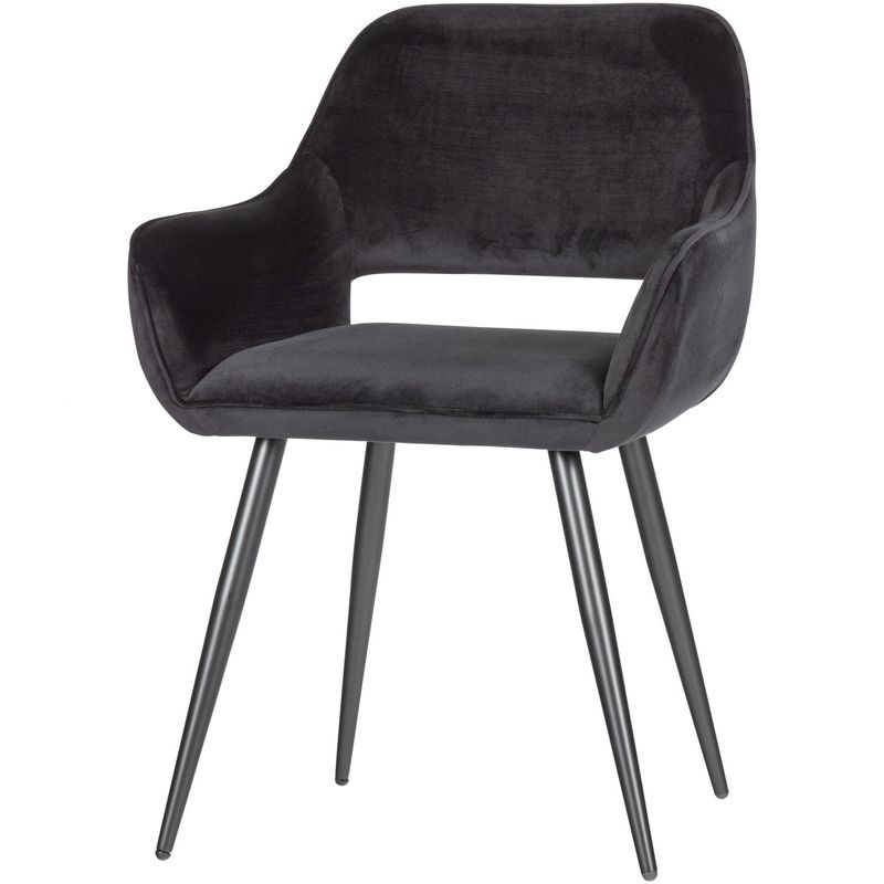 WOOOD JELLE Stol Sammet Svart - 2-pack